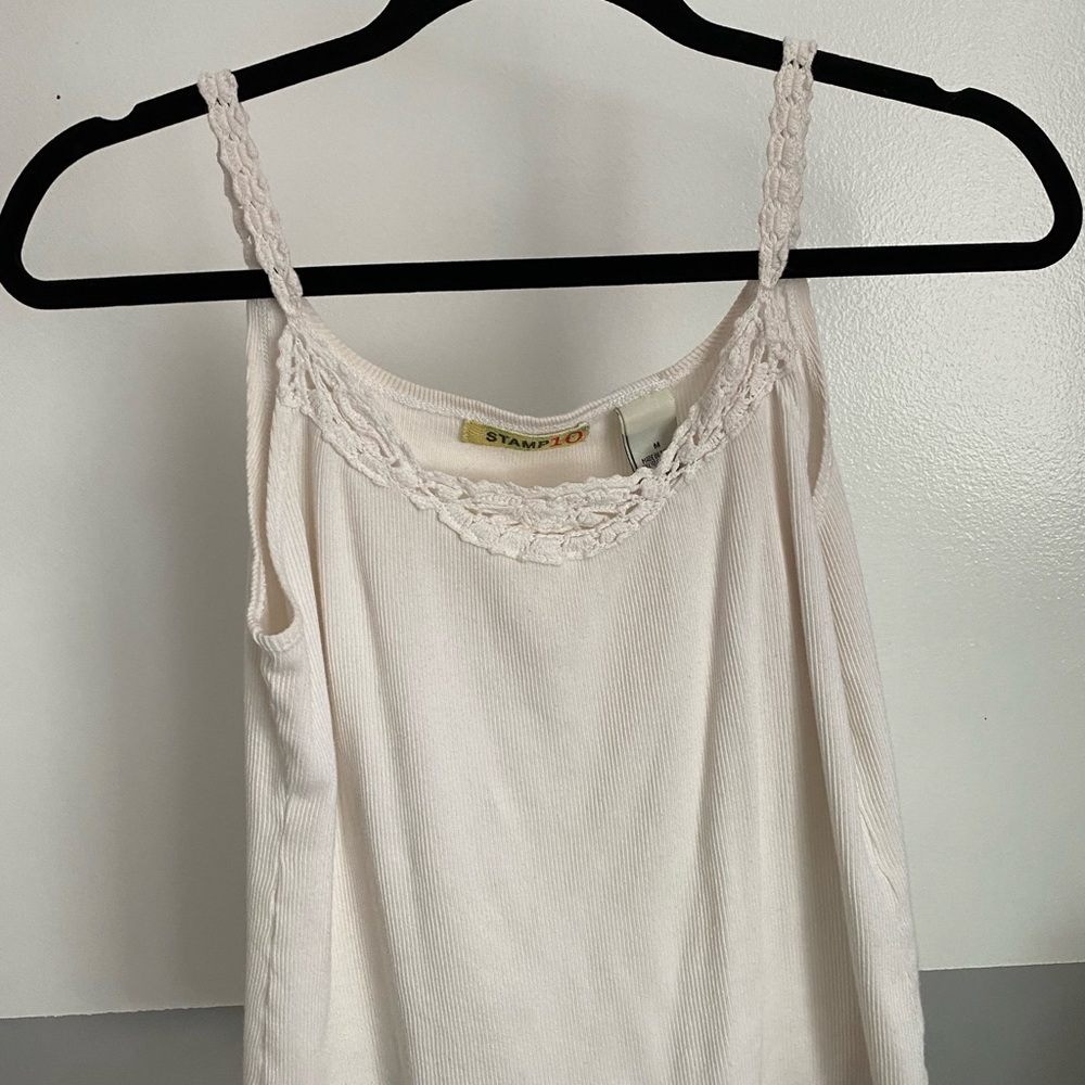 vintage lace white tank top